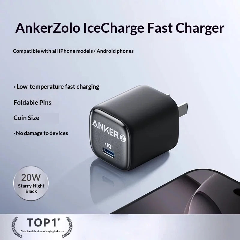 Anker 30w Pd Fast Charger Ice Sensing Usb C Wall Charger For Phone 16 Pro Max Phone 15 Pro Portable Mobile Phone Power Adapter