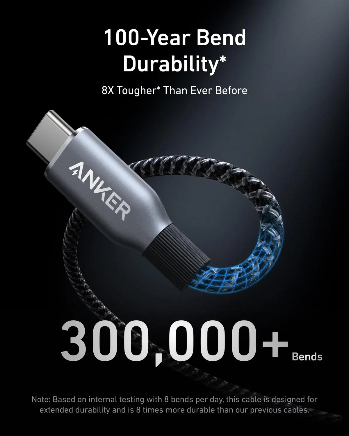 Anker Prime USB C to USB C Cable, 240W 3ft Fast Charging USB C Cable, Upcycled-Braided Nylon with 100-Year Bend Durability