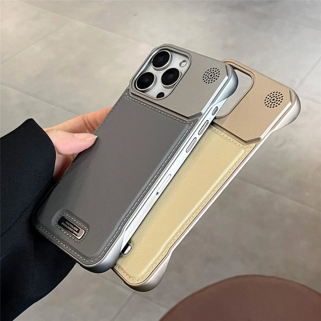 Business Aromatherapy Leather Case for iPhone 17 Air 16 15 14 Plus 13 12 11 Pro Max For Magsafe Magnetic Frameless Armor Cover