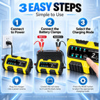 ZNLYRION Automatic 12V 2A Smart Battery Charger 3 Modes LED Power Display Portable Car Motorcycle Battery Charging Device