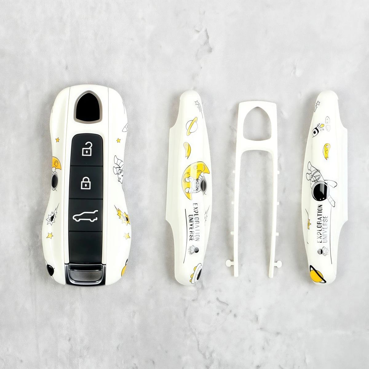 Car Key Modification Protective Case Suitable for Porsche Macan/Panamera/718/Cayenne/911 Astronaut Key Case Protective Cover CM World