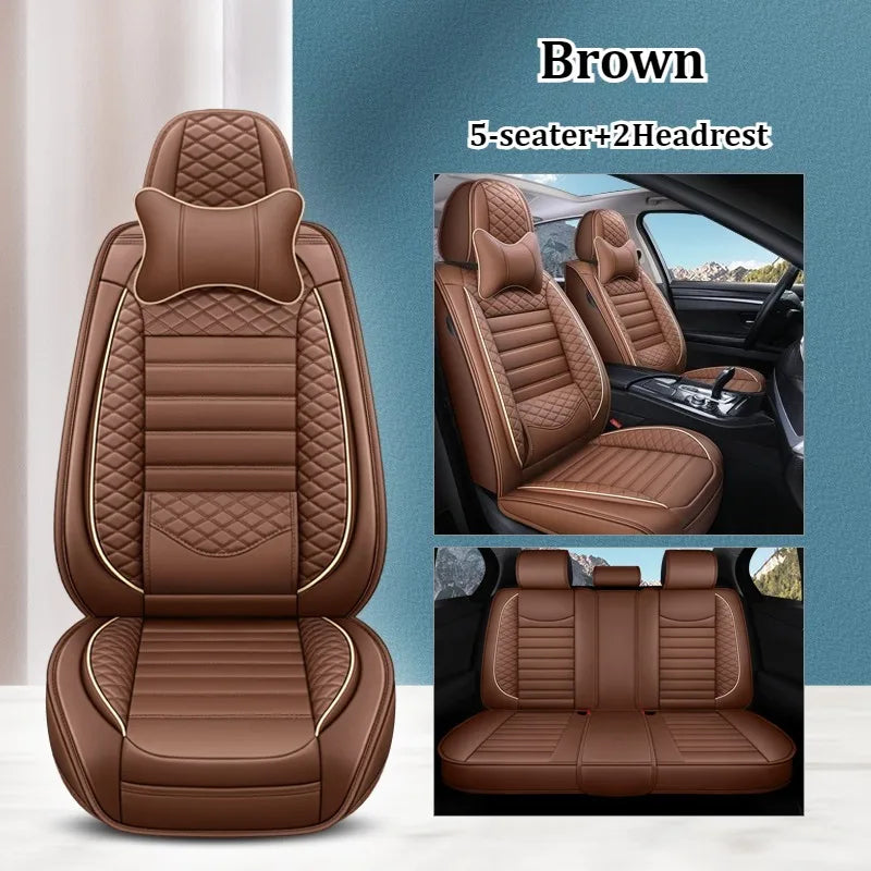 Luxurious PU leather  car seat cover, 3D wing & fixed lumbar support - Soft, comfortable and durable, suitable for most Car CM World