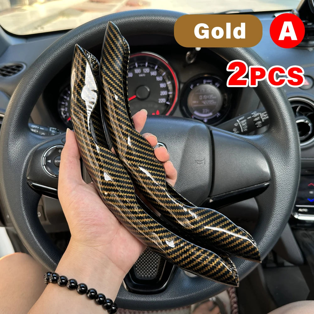 2PCS Universal Car Steering Wheel Booster Leathert Cover Non-Slip Auto Interior Steer Protector interior Decoration Accessories CM World