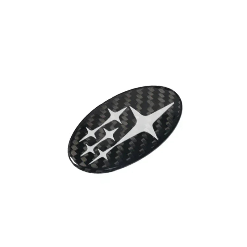 58x28mm Carbon Fiber Car Steering Wheel Logo Emblem Sticker for Subaru Forester Outback Impreza Legacy STI WRX BRZ Tribeca CM World