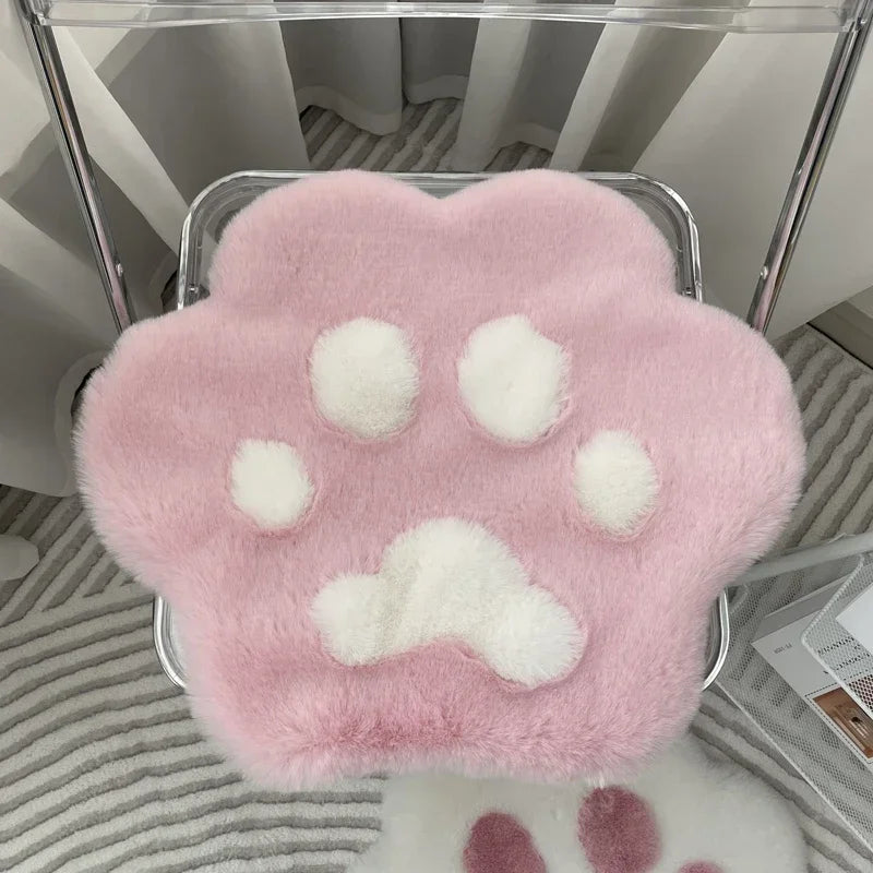 Universal Cute Cat Paw Car Seat Cushion Warm Plush Four Seasons Heating Padded Car Cushion CM World