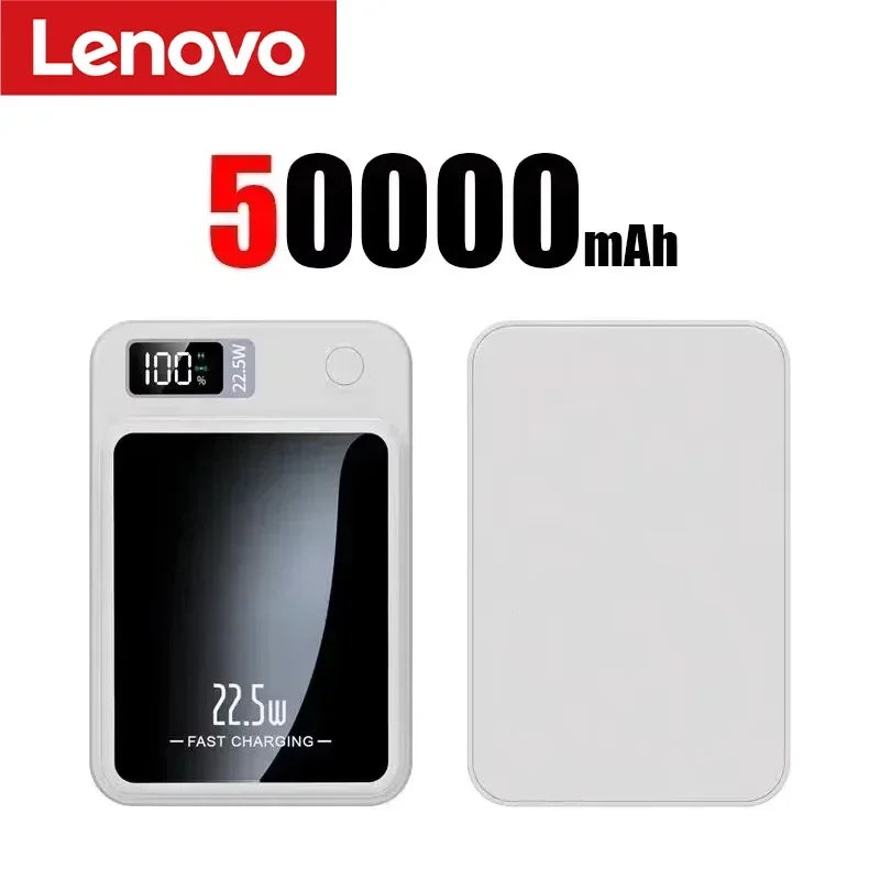 Lenovo Wireless Magnetic Power Bank 500000mAh 22.5w Super Fast Charging Portable External Battery Powerbank For Iphone Samsung