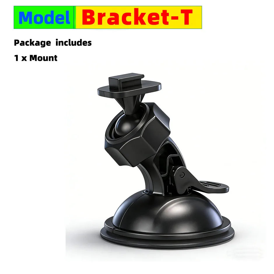 Universal 360° Rotating Suction Cup Mount for Action Camera, Car DVR on Windshield - Secure Holder Bracket for Driving Recording CM World