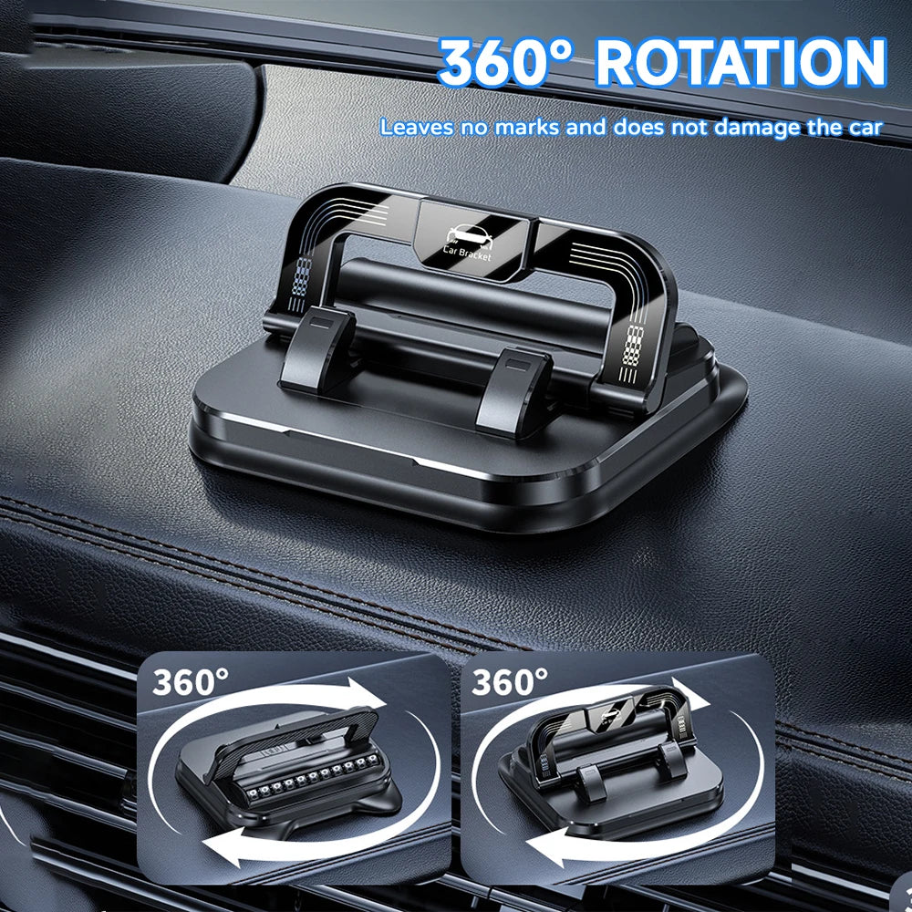 Universal Dashboard Car Phone Mount 360 Degree Rotation Phone Stand Mobile Phone Holder With Number Plate Temporary Parking Card