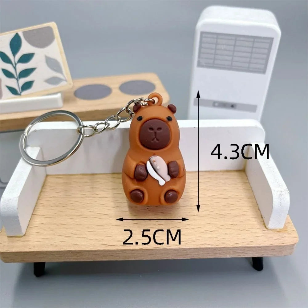 Creative Cute Capybara Keychains For Car Keychain Anime Cartoon Capibala Pendant  Women Doll Keyring Charm Holiday Gifts Jewelry CM World