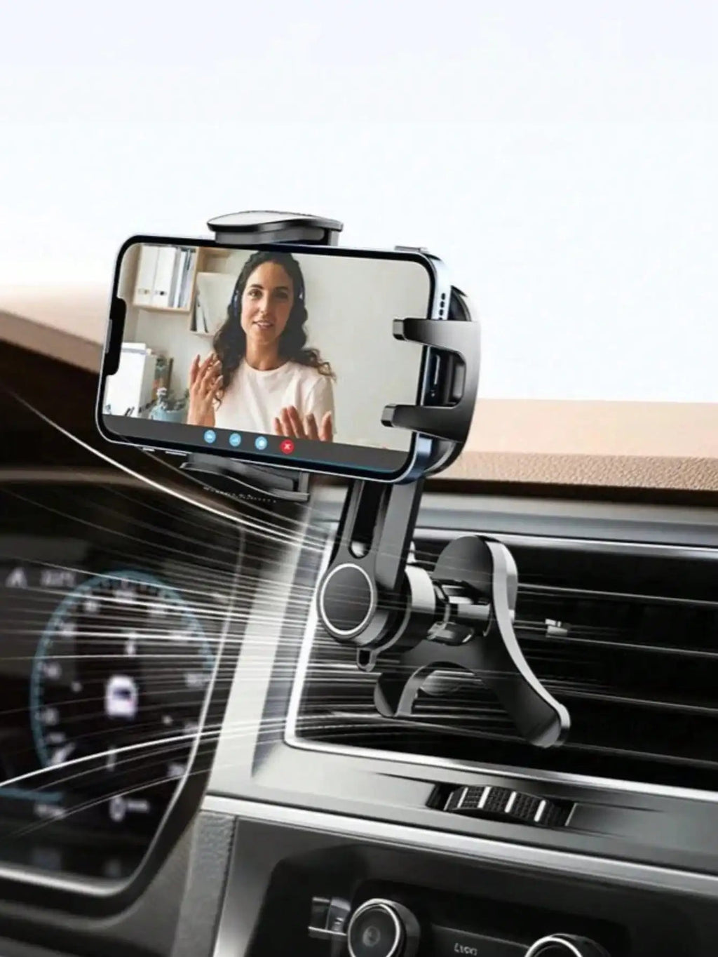 Universal Car Air Vent Phone Holder – Y-Shape Unobstructed Design with Adjustable Clamp, Compatible with All Smartphones CM World