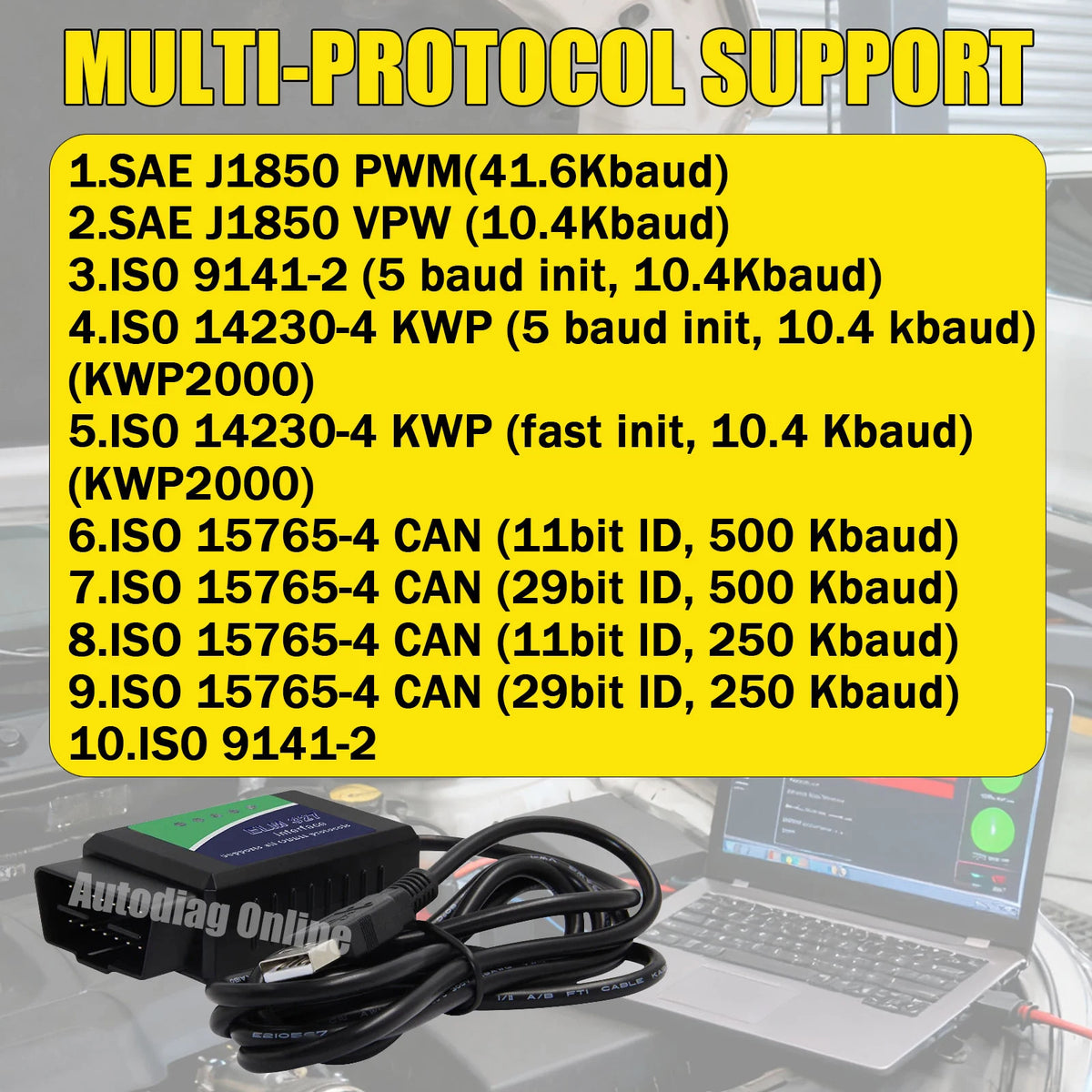2026 ELM327 V1.5 USB Scanner PIC18F25K80 FTDI FT232RL For Chrysler/Opel/Citroen OBD2 Interface Scanner For ScanTool/MultiEcuScan
