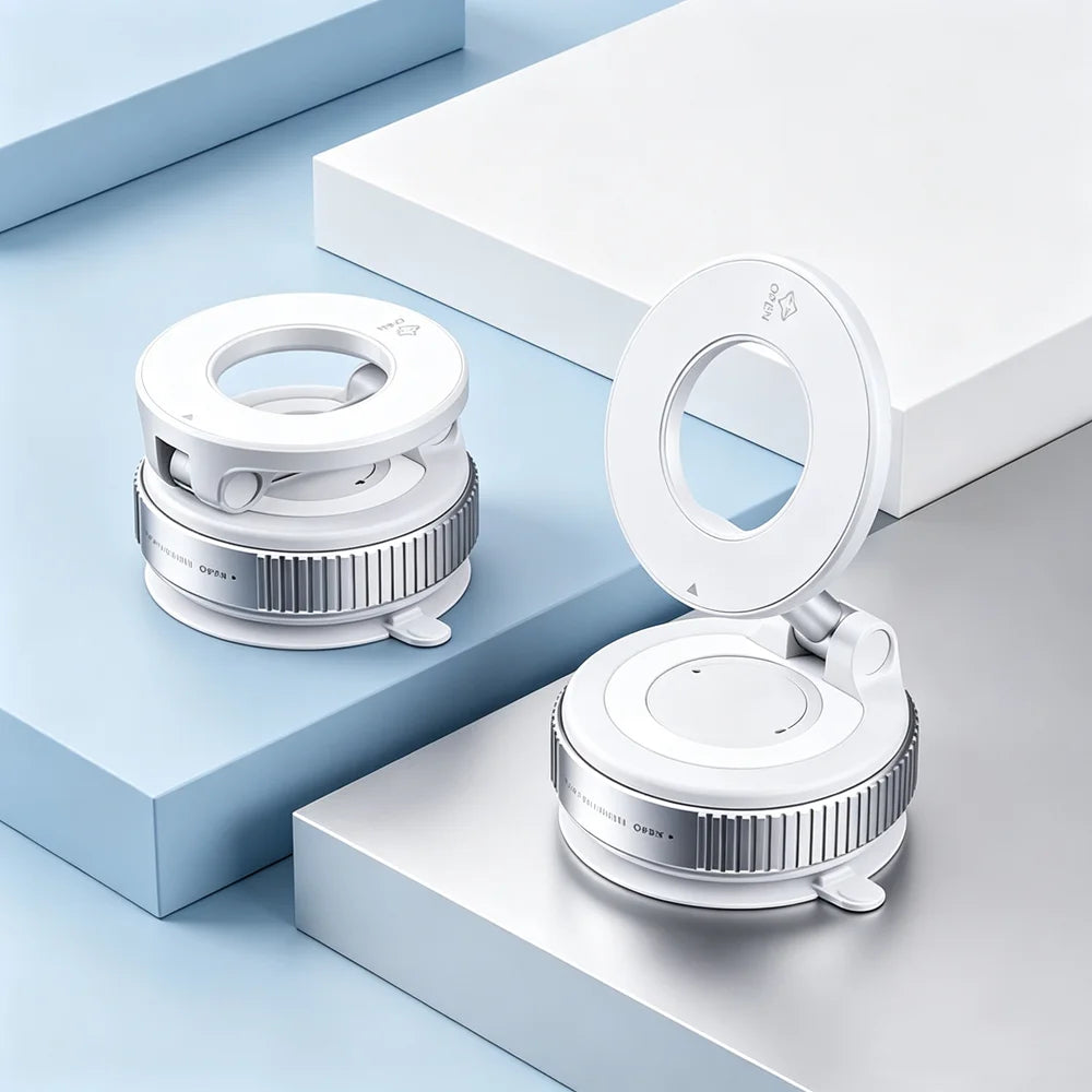 Magnetic Vacuum Phone Holder Car Mount Vacuum Adsorption Car Phone Mount Foldable Car Navigation Holder for Gym Bath Shower