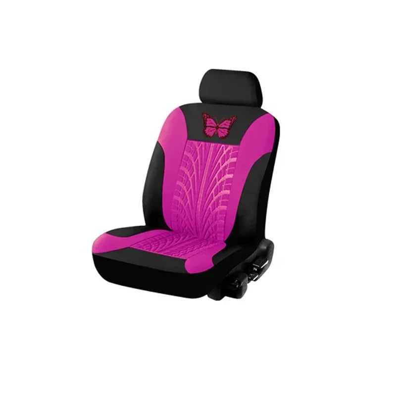 Car Seat Cover Full Set, Universal Butterfly Pattern Embroidery Auto Seat Cover Set