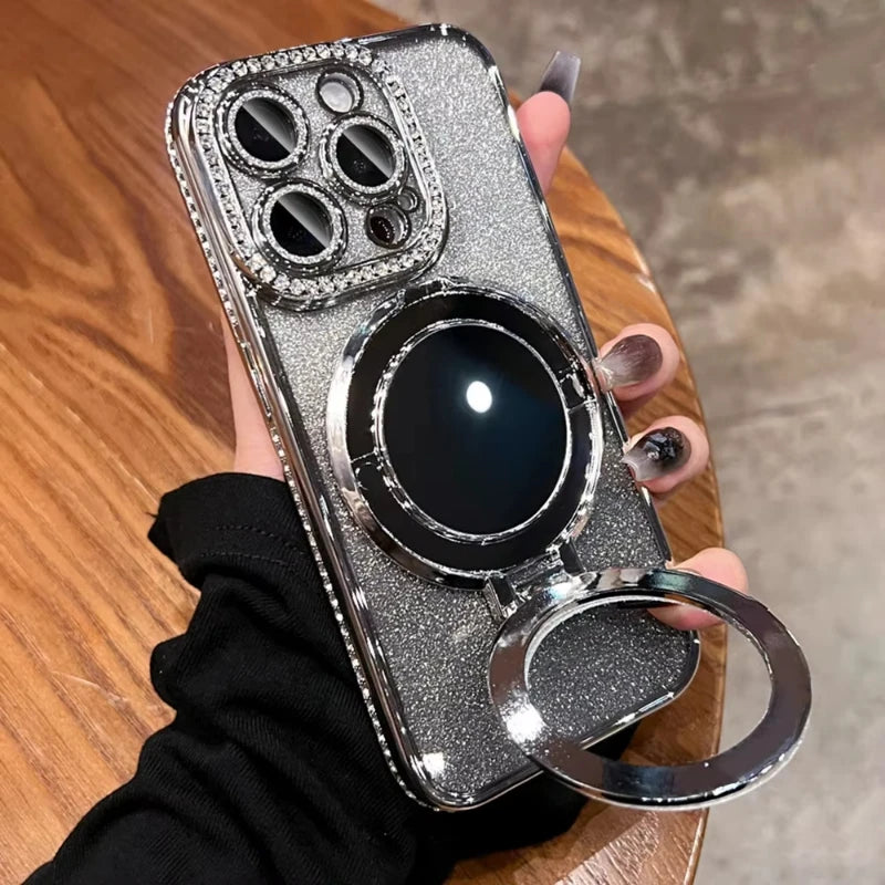 Magnetic For Magsafe Case For iPhone 17 16 13 12 11 Pro Max Jewelled Phone Cases For iPhone 17 Air 15 14 Pro Max 16 Plus Cover