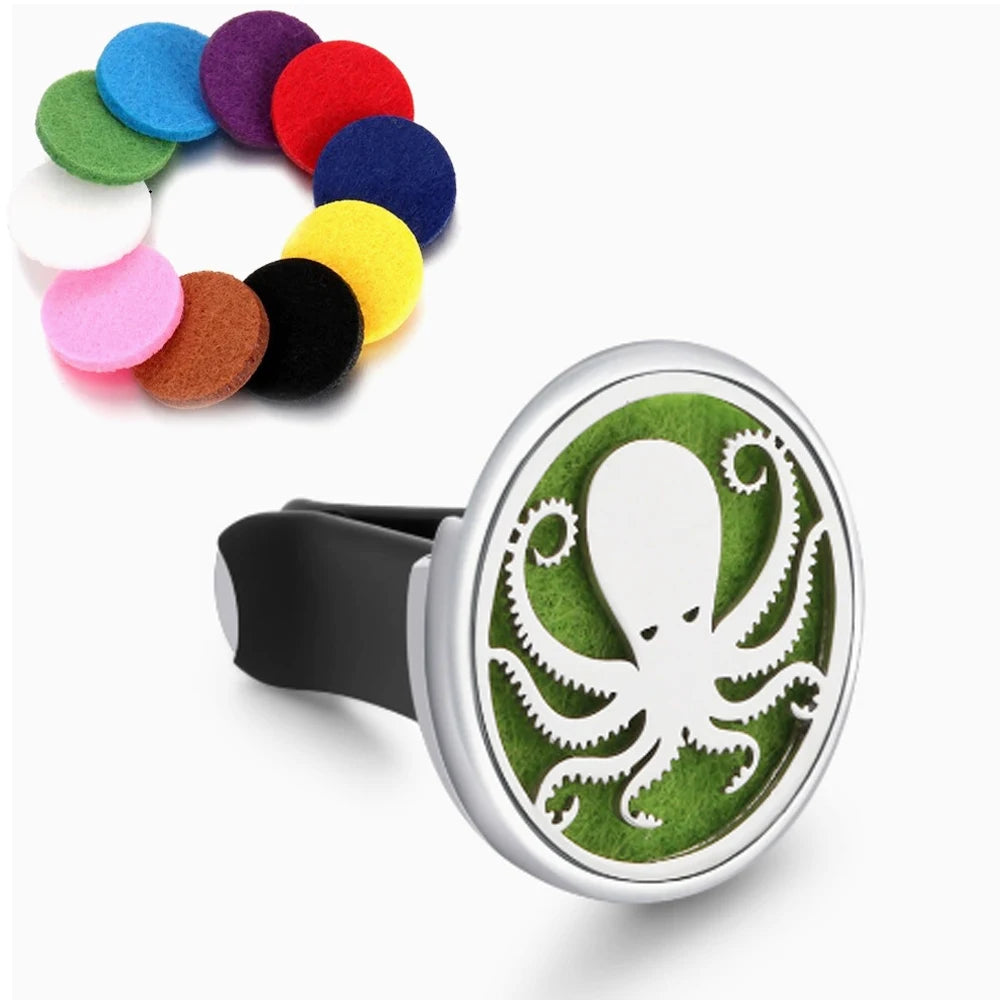 Tree Car Aromatherapy Diffuser Essential Oil Car Vent Clip Air Freshener Purifier with Pads - Car Clip Perfume Locket