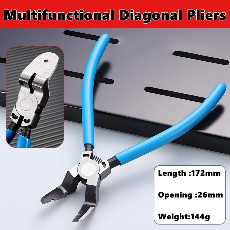 Multifunctional Car Clip Pliers Diagonal Pliers Car Rivet Tightening Pliers Wire Stripping Plier Staple Screwdriver Removal Tool CM World