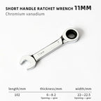 Mini Dual-purpose Ratchet Wrench Short Handle Labor-saving Ratchet Wrench Adjustable Auto Repair Hardware Ratchet Spanner Tool