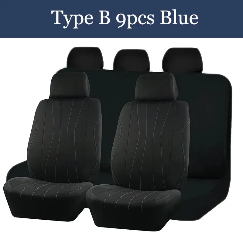 AUTOKING 4pcs/9pcs  Universal Polyester Car Seat Cover Set Car Accessories Interior Fit For Most Car, Truck, SUV, or Van CM World