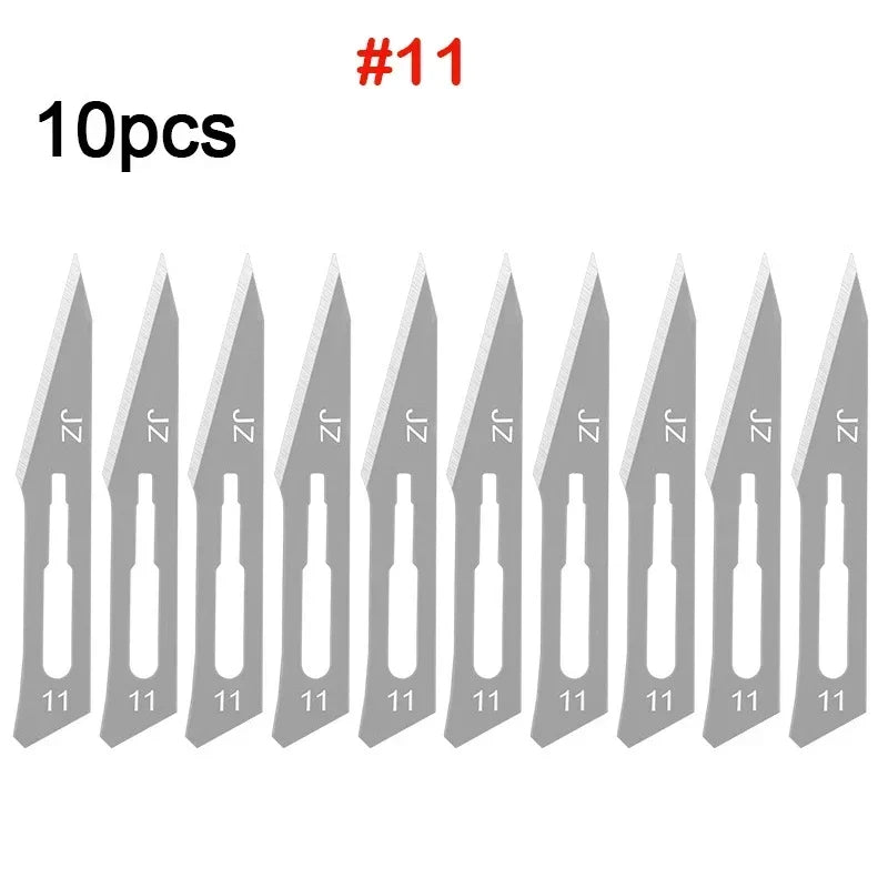 Carbon Steel Carving Metal Scalpel Knife Handle Blades Number 11 23 Surgical Medical Practicing Cutting Sculpting Repairing Tool CM World