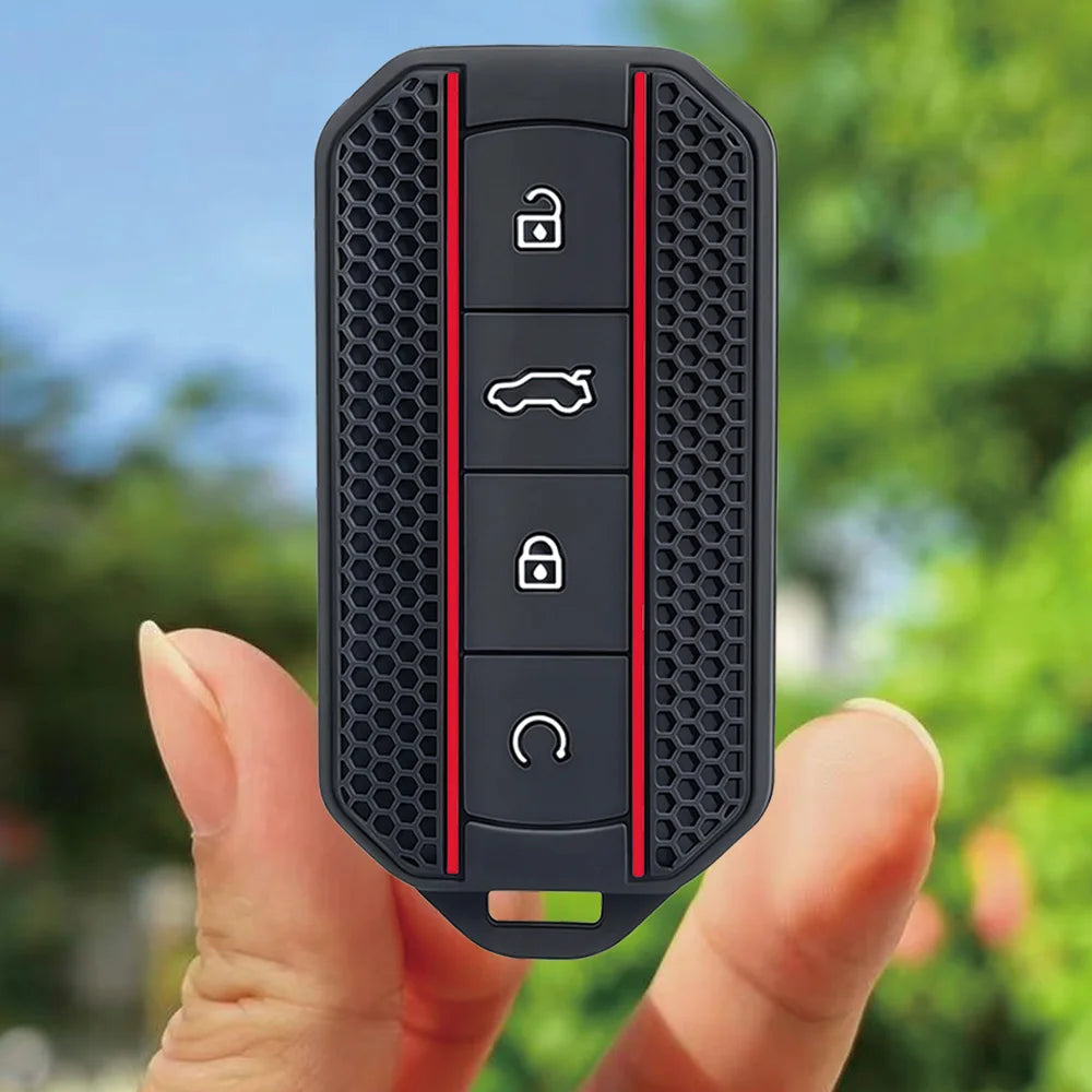 Keychain 4 Button For Chery Jaecoo 5 Ev J5 J7 2025 Silicone Car Key Case Cover Car Accessories