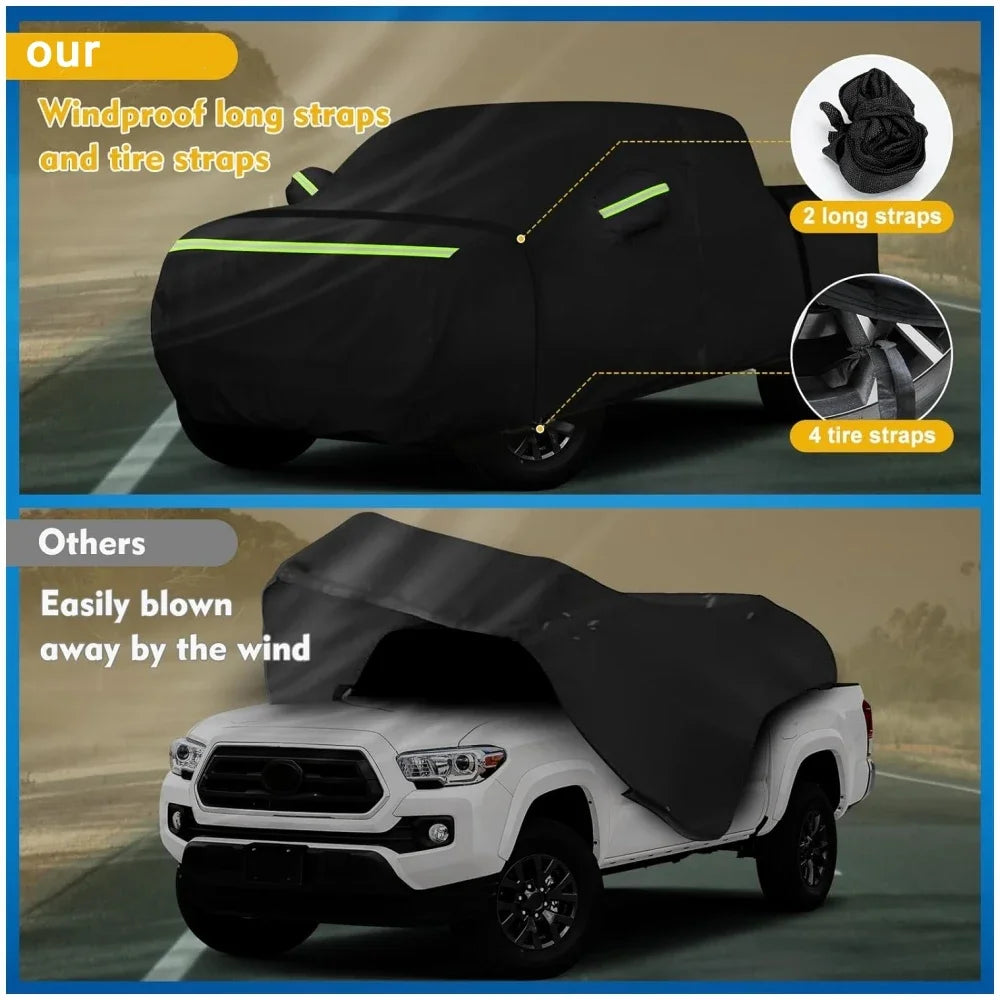 Waterproof Car Covers For Toyota Tacoma 1995-2023 All Weather Protection With Zipper Windproof Sunproof UV Protection Dustproof CM World