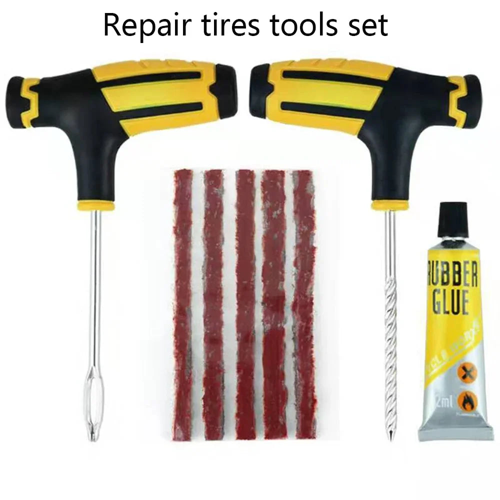Car Tire Repair Kit Puncture Plug Tools Tyre Puncture Emergency for Tire Strips Stirring Glue Repair Tool Kit Car Accessories