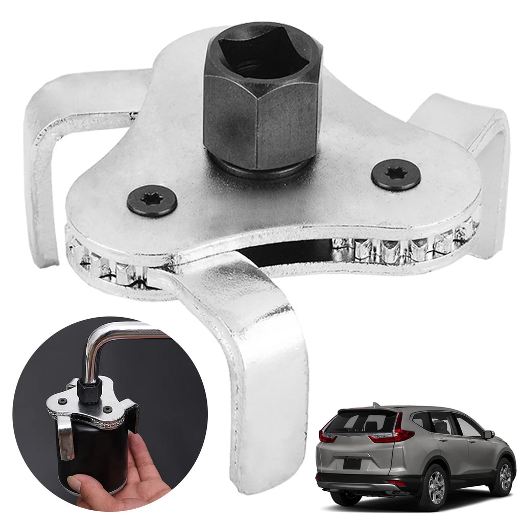 Adjustable 3 Jaw Oil Filter Wrench Universal Triangle Remover Auto Motorcycle Remover  Interface Wrench Tool for Audi Bwm Benz Car Mobile World