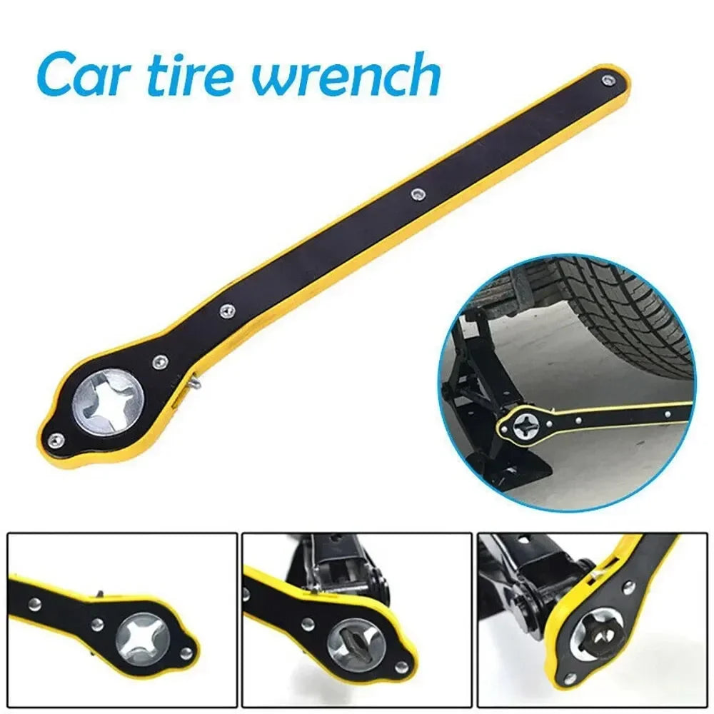 Car Labor-saving Jack Ratchet Wrench Scissor Jack Garage Wrench Car Lug Wrench Tools Wheel Repair Labor-saving Handle Tire CM World