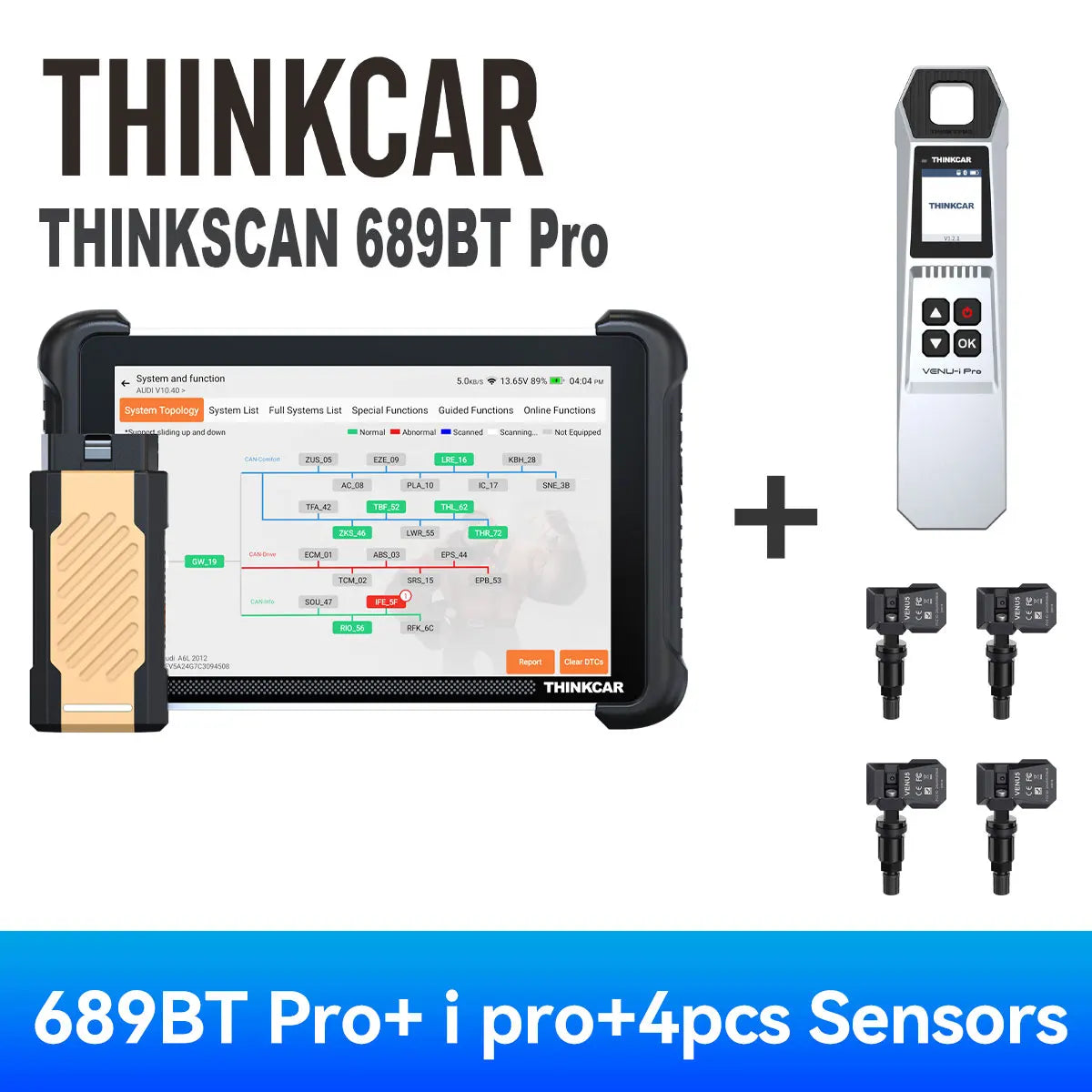 THINKCAR THINKSCAN 689BT PRO AI OBD2 Scanner Topology Map All System Diagnose 35 Reset J2534/CAN FD/DoIP Lifetime Free Update