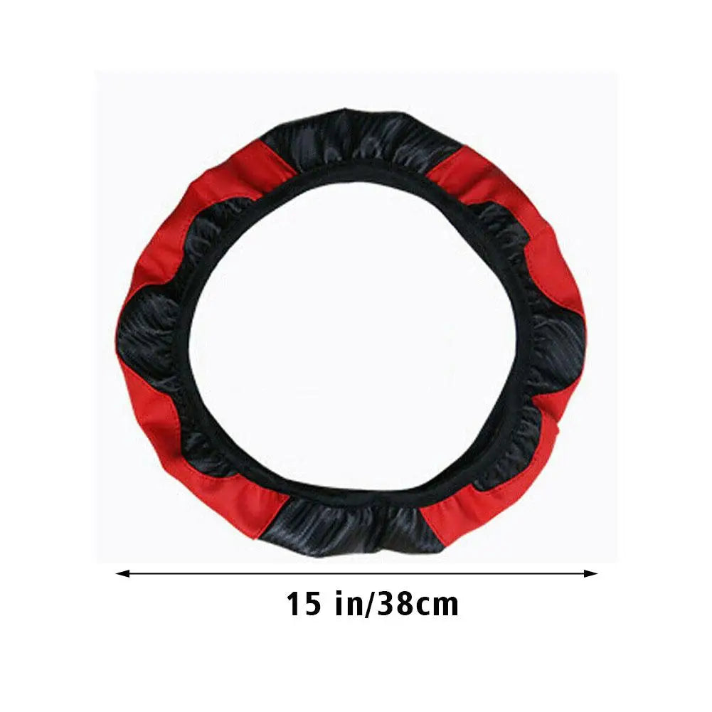Car Steering Wheel Cover Breathable Anti Slip Microfiber PU Leather Steering Covers For 38cm Auto Decoration Car Accessories