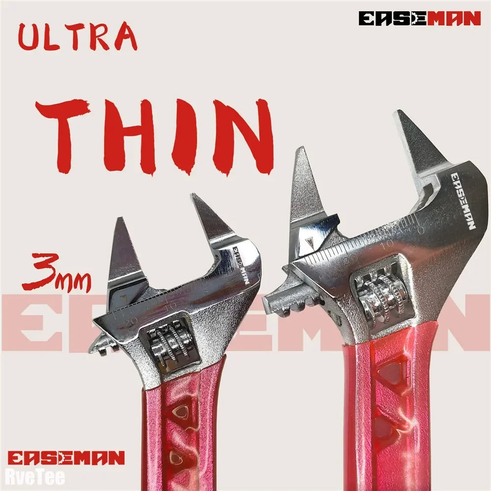 3mm Ultra-thin Adjustable Wrench Plumbing Car Tools Mini Bathroom Wrench for Mechanic Fitter Electrician Hand Tools