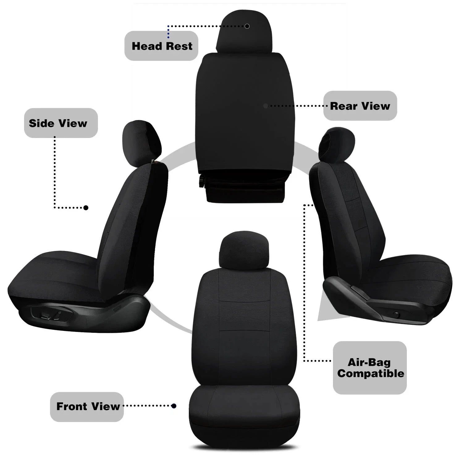Universal Breathable and Durable 9-Piece All-Season Comfortable Soft Five-Seater Covers CM World