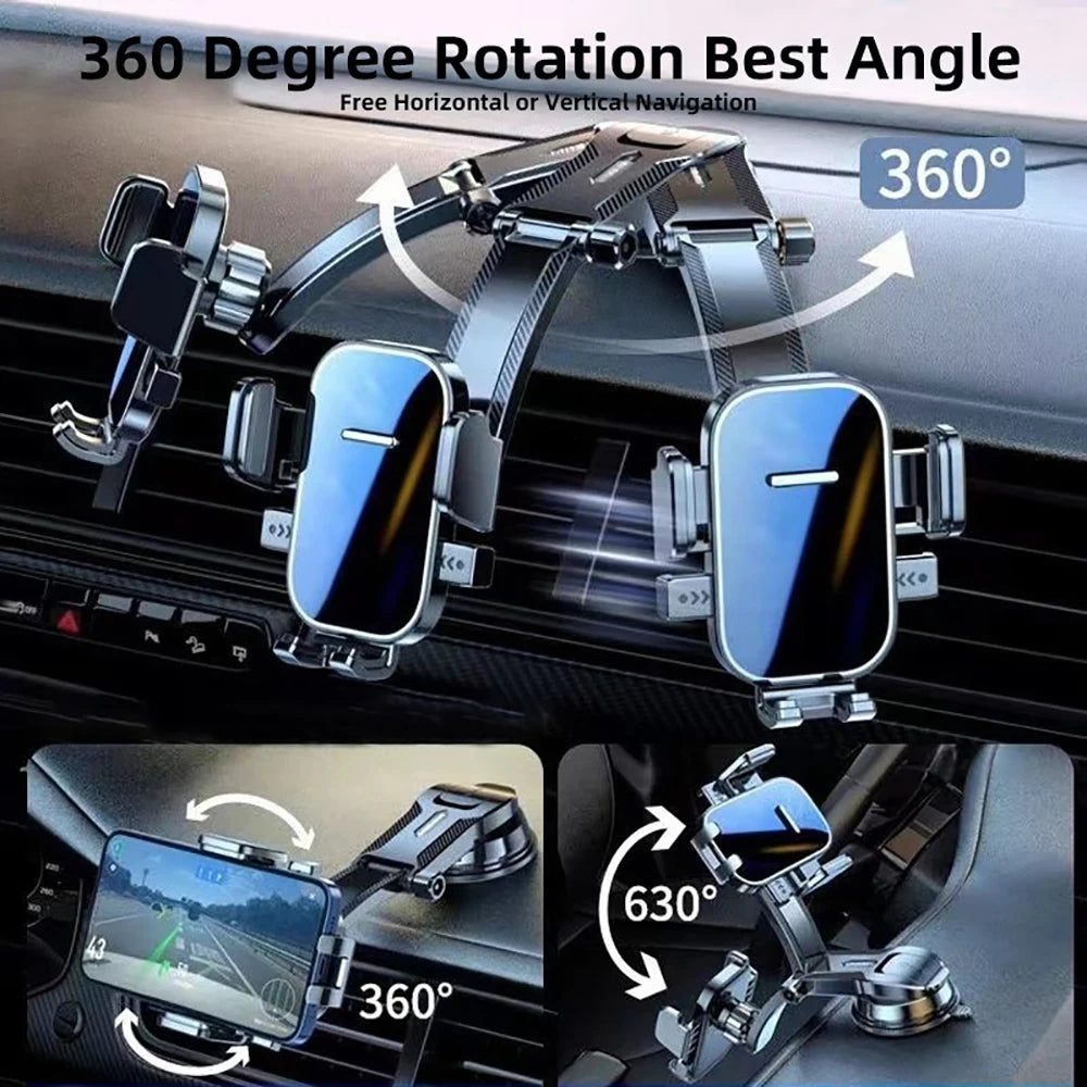 360 Degree Rotation Car Phone Bracket Dashboard Auto Cellphone Holder GPS Holder Universal Desk Windshield Hanging Phone Holder