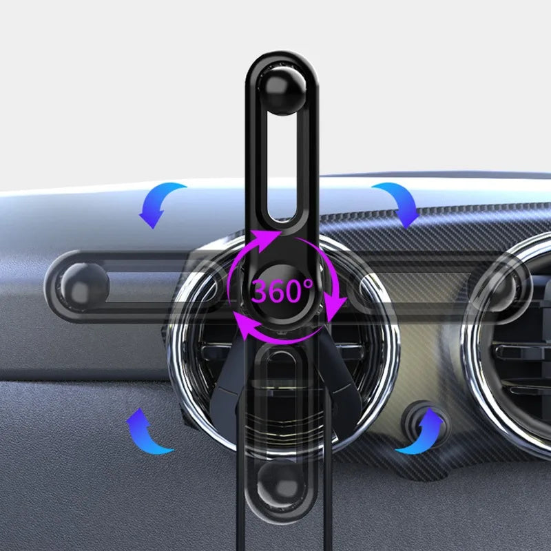 360° Rotating Telescopic Car Ball Head Phone Holder Car Air Vent Metal Hook Clip Upgrade Version 17mm Ball Head Base 1/2/3pcs