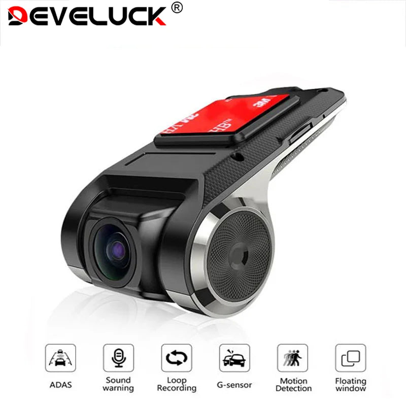 Develuck USB ADAS Full HD Car DVR Dash Cam For DVD Android Player Navigation Head Unit/Auto Audio Voice Alarm Video Recording Car Mobile World