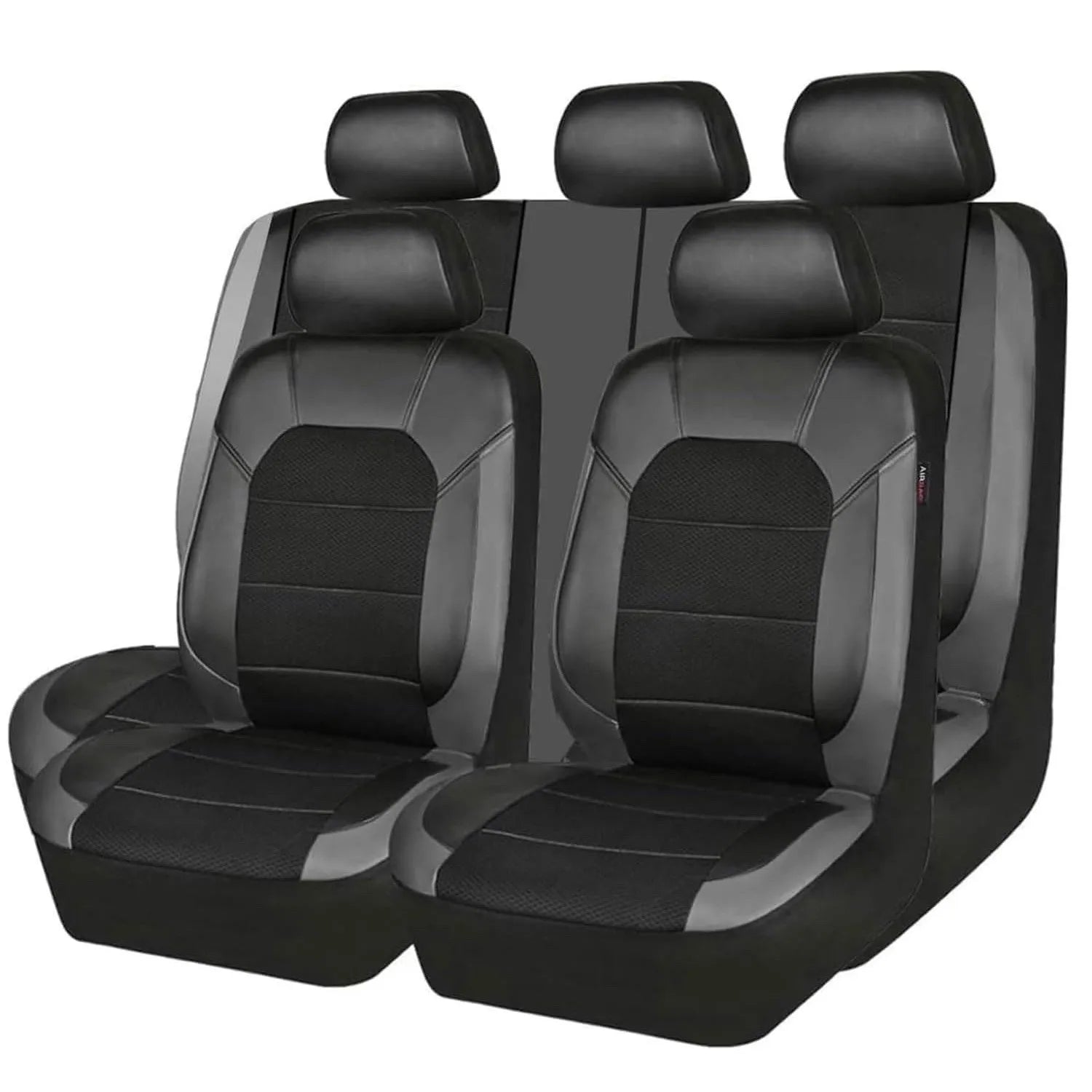 9 Pcs Sandwich Stitching Polyester +Leather Universal Car Seat Cover CM World