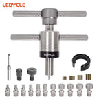 LEBYCLE Hub Bearing Removal Tool for MTB/Road Bike Front/Rear Wheels, Bicycle Hub Base Repair Tool with Durable Alloy Adapters CM World