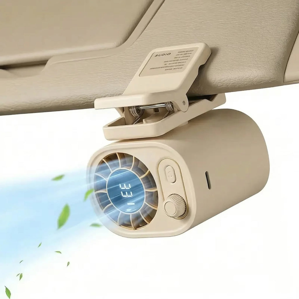Clip-On Car Fan 360° Rotatable 100-Speed Multi-Scene Portable Fan Long Service Life Lightweight USB Rechargeable
