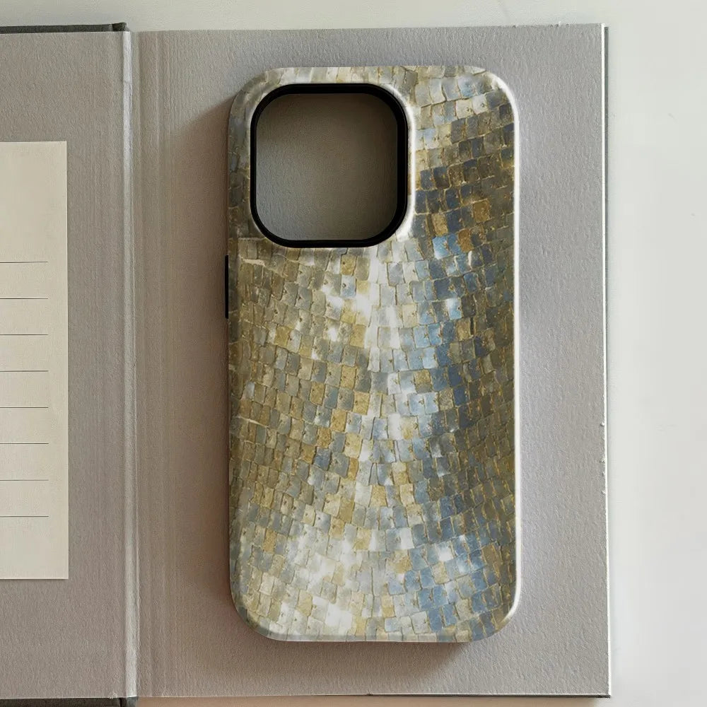 Luxury Clmj BUGR Abstract retro art Phone Case for iPhone 17 16e 16 15 14 13 12 11 XR XSMAX Air Pro Max Plus Double-layer Cover Car Mobile World