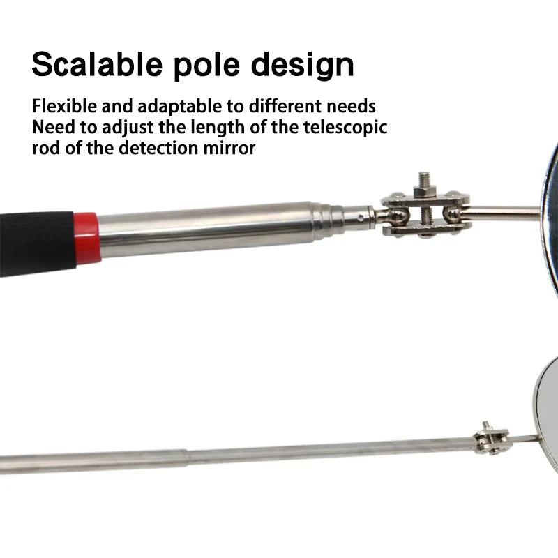 Universal Auto Repair Telescopic Bottom Inspection Mirror 360° Rotating Reflector 52mm Folding Detection Mirror Tool Accessory CM World