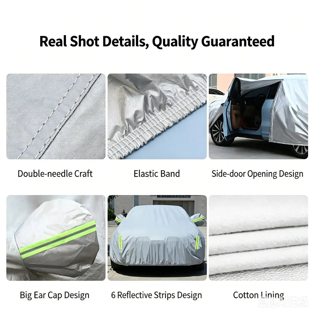 Full-coverage car cover all-season use thickened with cotton, waterproof and hail-resistant, sunshade and UV protection for cars Car Mobile World