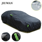 Universal SUV/Sedan Full Car Covers Outdoor Waterproof Sun Rain Snow Protection UV Car Zipper Design Black Car Case Cover S-XXL CM World