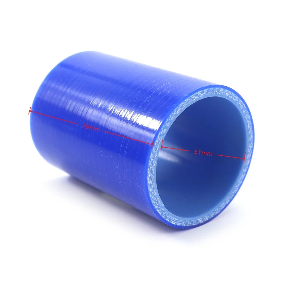 Car Cold Air Intake Induction Pipe Ducting Straight Constant Diameter Silicone Hose-BlUE
