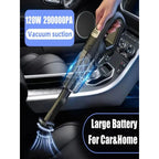 Wireless Handheld Vacuum Cleaner with Powerful Suction, Rechargeable Quick Charge for Car Home Pet Hair Removal Car Mobile World