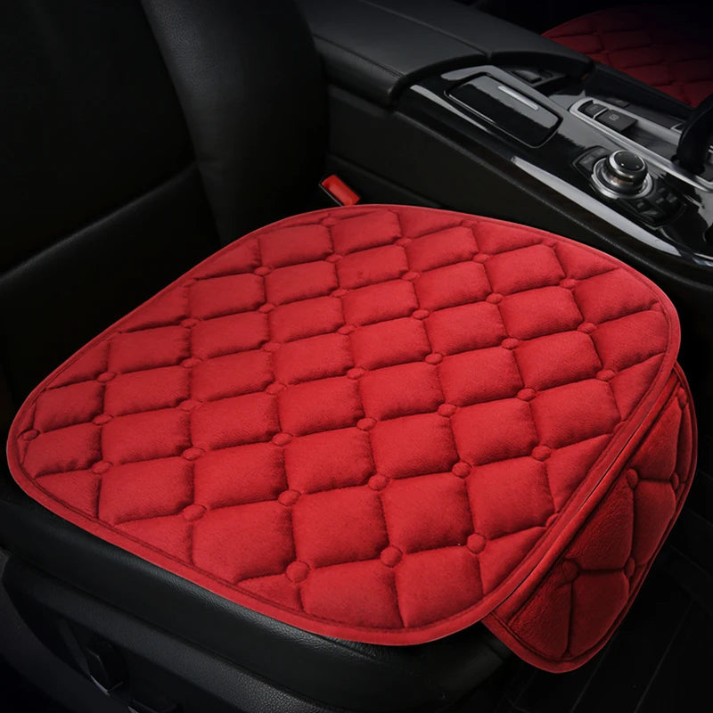 Thickened car seat cushion plush short plush anti slip warm seat cushion seat three piece set winter universal plush winter CM World