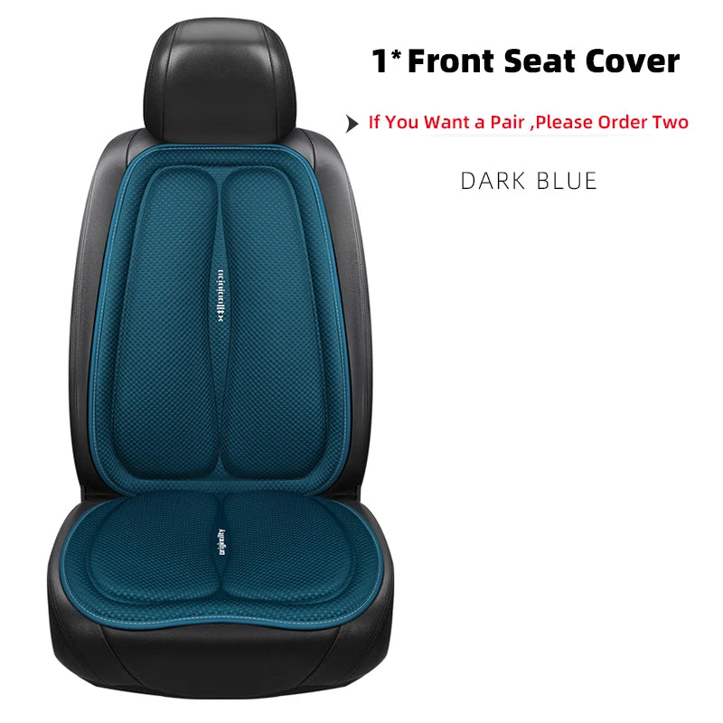 Universal Car Seat Covers Front Back Blue Cushion Breathable Waterproof Auto Ice Silk Mats Pad Full Set Fit Green Protector