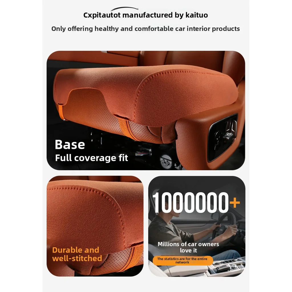 High Quality Perforated Suede Leather Universal Car Seat Full Cover Breathable Luxury SUV Sedan Protection Car Seat Full Cover