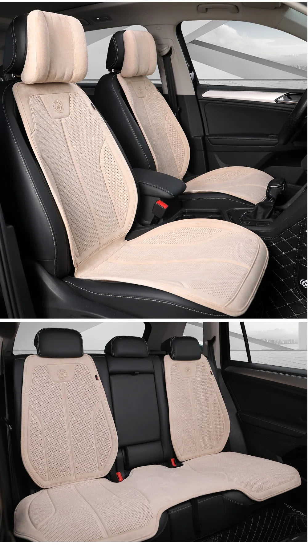 Luxury Suede Universal Car Seat Cover Seat Covers for Cars Full Set Latex Cotton Car Cushion Auto Accessories Car Seat Protector CM World