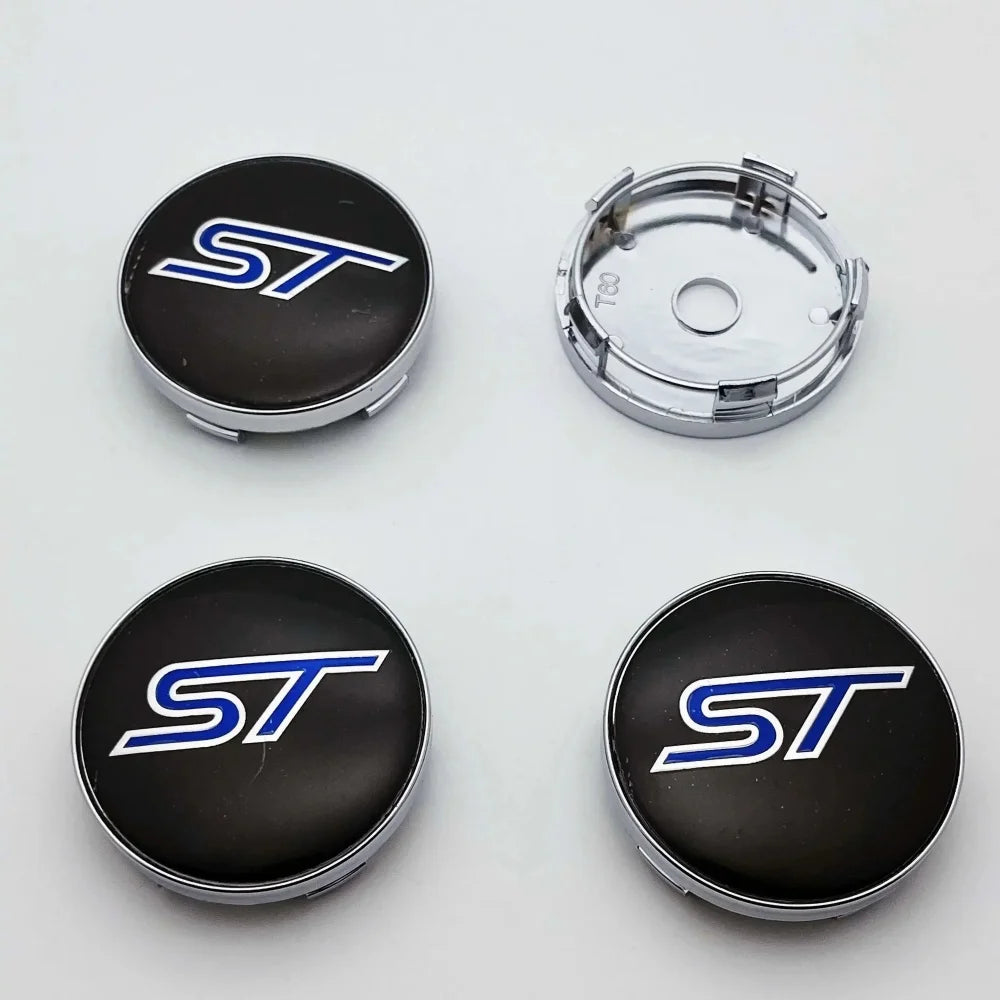 4PCS 56mm 60mm ST Line Car Wheel Center Hub Cap Sticker For Focus Fiesta Mondeo Kuga Ranger Mustang Puma S-Max