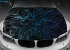 Topographic Pattern Car Hood Vinyl Stickers Wrap Vinyl Film Engine Cover Decals Sticker Universal Car Hood Protective Film